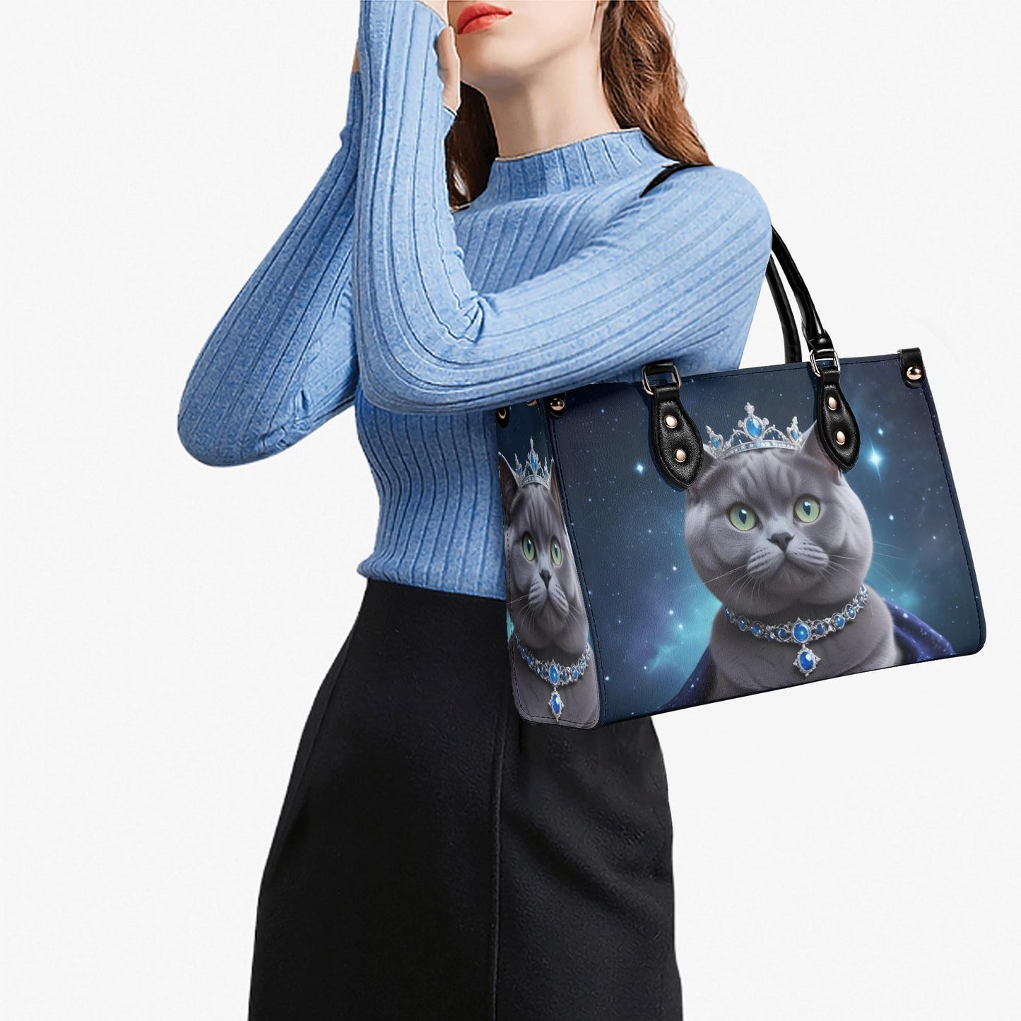 Galactic Countess Cat Bag Cute Crossbody Bag Unique Purse Cute Purse, Luxury Bag Vegan Leather Bags Printed Designer Bag