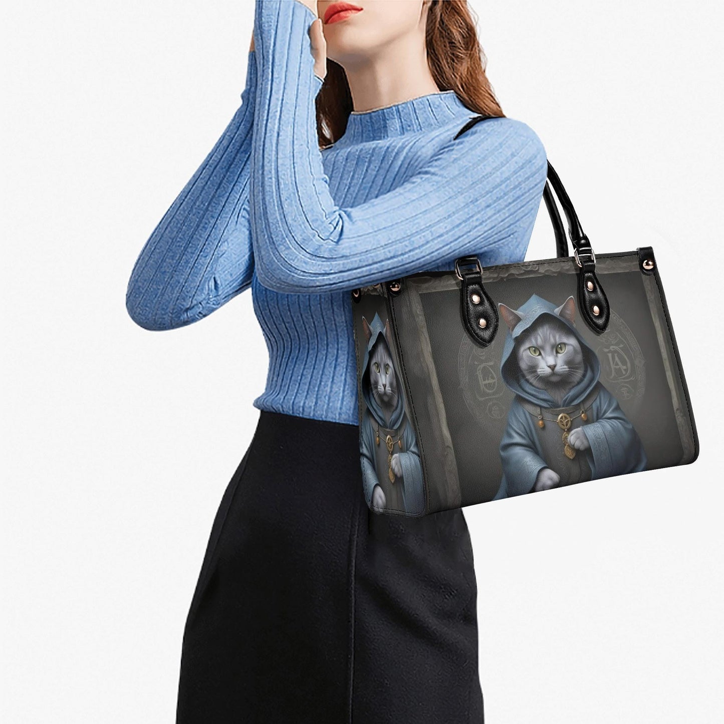 Medieval Alchemist Cat Bag Cute Crossbody Bag Unique Purse Cute Purse, Luxury Bag Vegan Leather Bags Printed Designer Bag