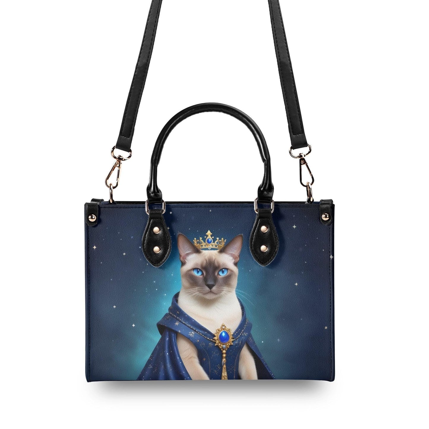 Celestial Queen Cat Crossbody Bag - Luxury Designer Purse, Unique Gift for Cat Lovers