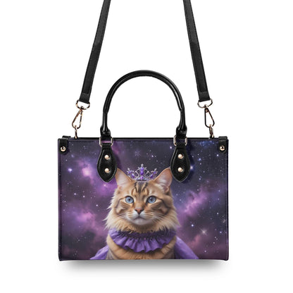 Nebula Queen Cat Crossbody Bag - Celestial Vegan Leather Purse, Unique Gift for Cat Lovers