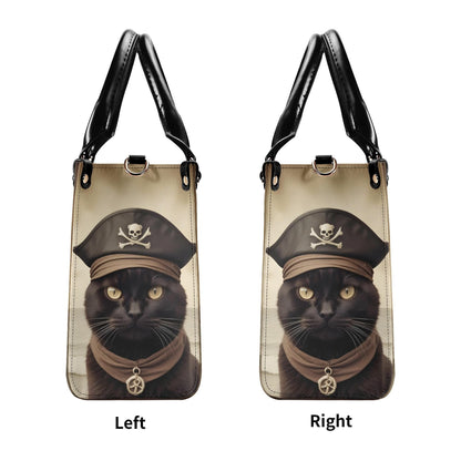 Pirate Cat Crossbody Bag - Unique Vegan Leather Purse, Designer Gift for Cat Lovers