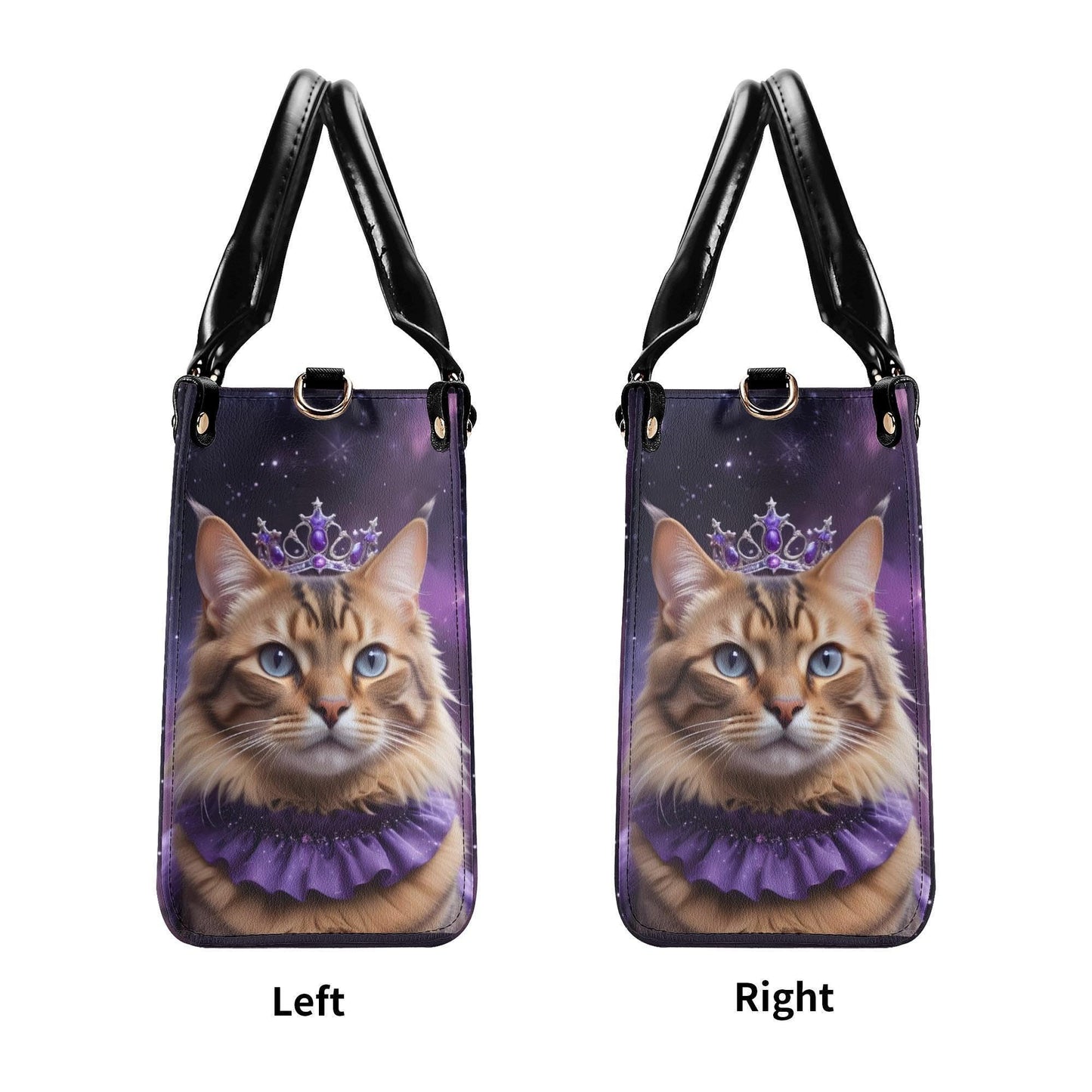 Nebula Queen Cat Crossbody Bag - Celestial Vegan Leather Purse, Unique Gift for Cat Lovers
