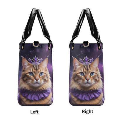 Nebula Queen Cat Crossbody Bag - Celestial Vegan Leather Purse, Unique Gift for Cat Lovers