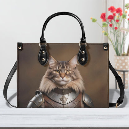 Medieval Knight Cat Bag Cute Crossbody Bag Unique Purse Cute Purse, Luxury Bag Vegan Leather Bags Printed Designer Bag
