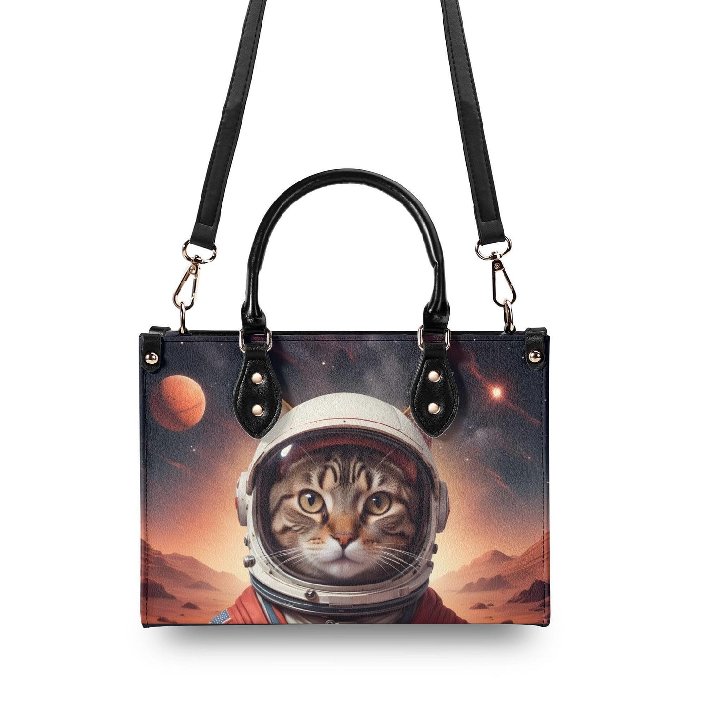 Astronaut Cat Bag Cute Crossbody Bag Unique Purse Cute Purse, Luxury Bag Vegan Leather Bags Printed Designer Bag