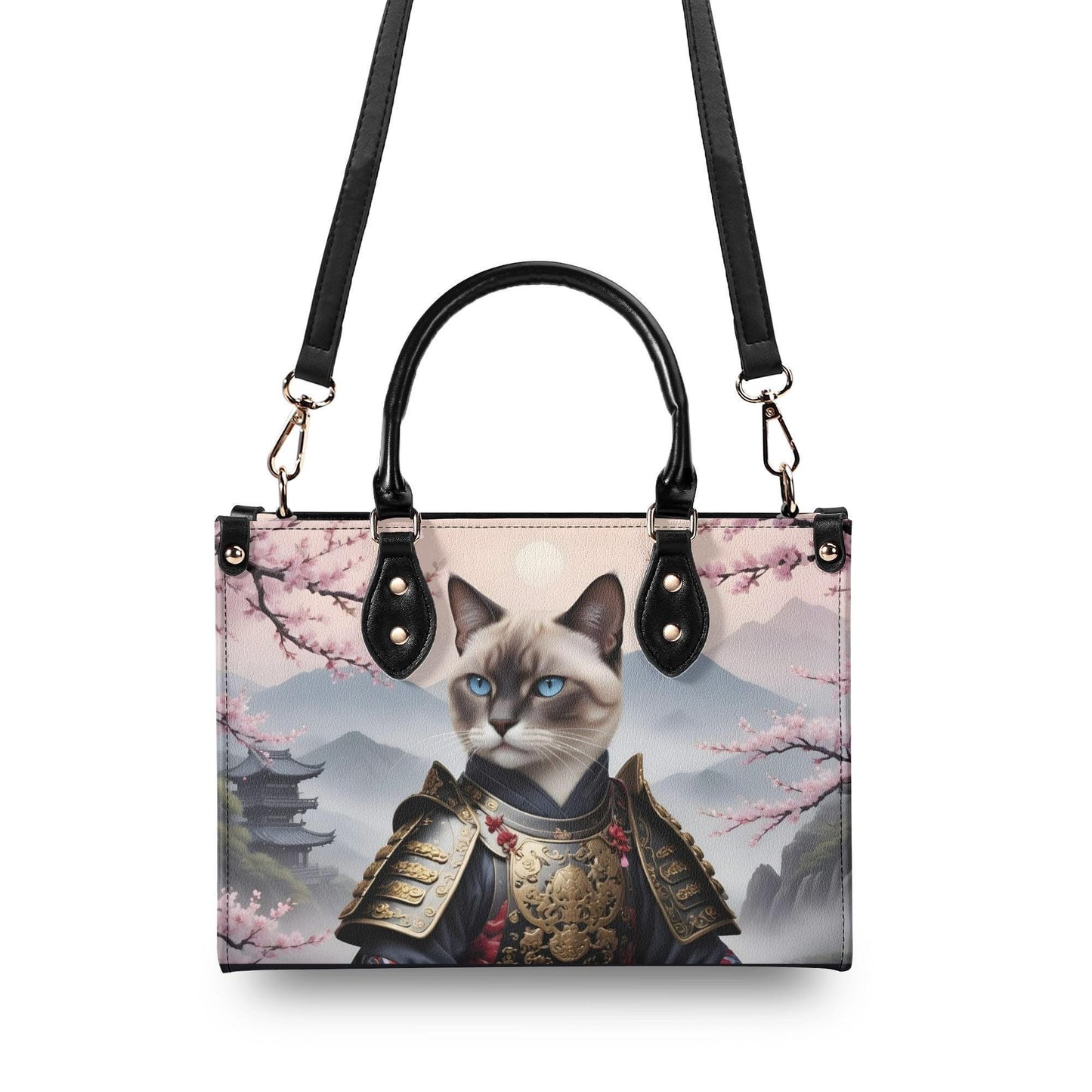 Samurai Cat Bag Cute Crossbody Bag Unique Purse Cute Purse, Luxury Bag Vegan Leather Bags Printed Designer Bag