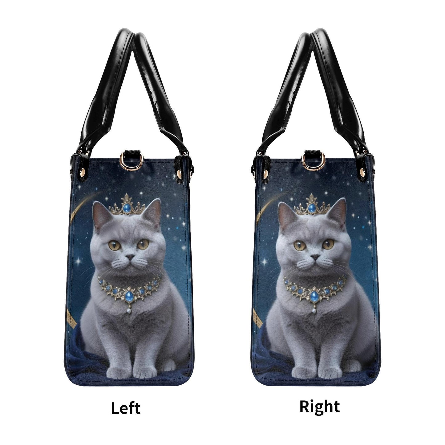 Astral Marquise Cat Crossbody Bag - Vegan Leather Designer Purse, Celestial Gift for Cat Lovers