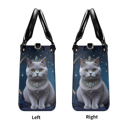 Astral Marquise Cat Crossbody Bag - Vegan Leather Designer Purse, Celestial Gift for Cat Lovers