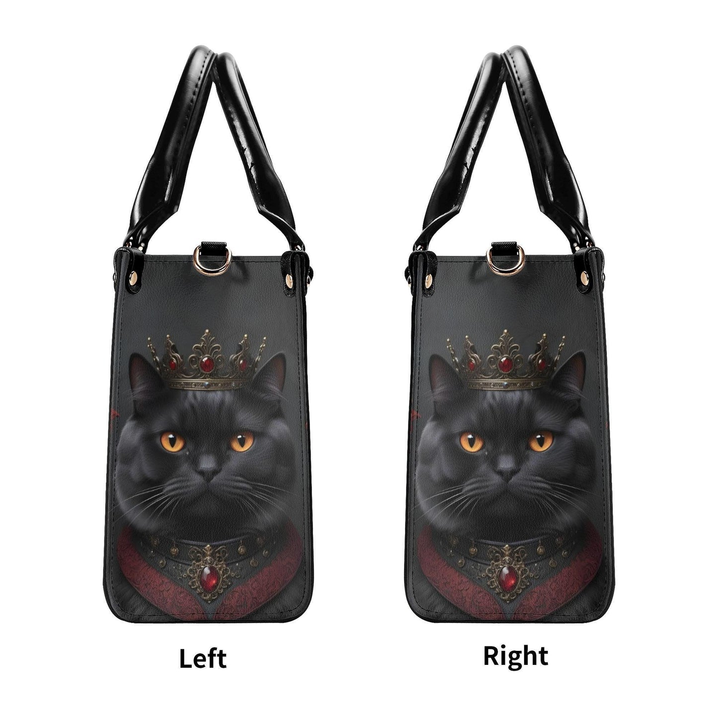Gothic Monarch Cat Crossbody Bag - Vegan Leather Designer Purse, Unique Gift for Women