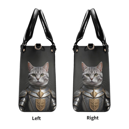 Knighted Templar Cat Bag Cute Crossbody Bag Unique Purse Cute Purse, Luxury Bag Vegan Leather Bags Printed Designer Bag