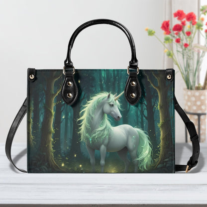 Forest Guardian Unicorn Crossbody Bag - Mystical Vegan Leather Designer Purse, Unique Gift for Women