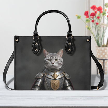 Knighted Templar Cat Bag Cute Crossbody Bag Unique Purse Cute Purse, Luxury Bag Vegan Leather Bags Printed Designer Bag