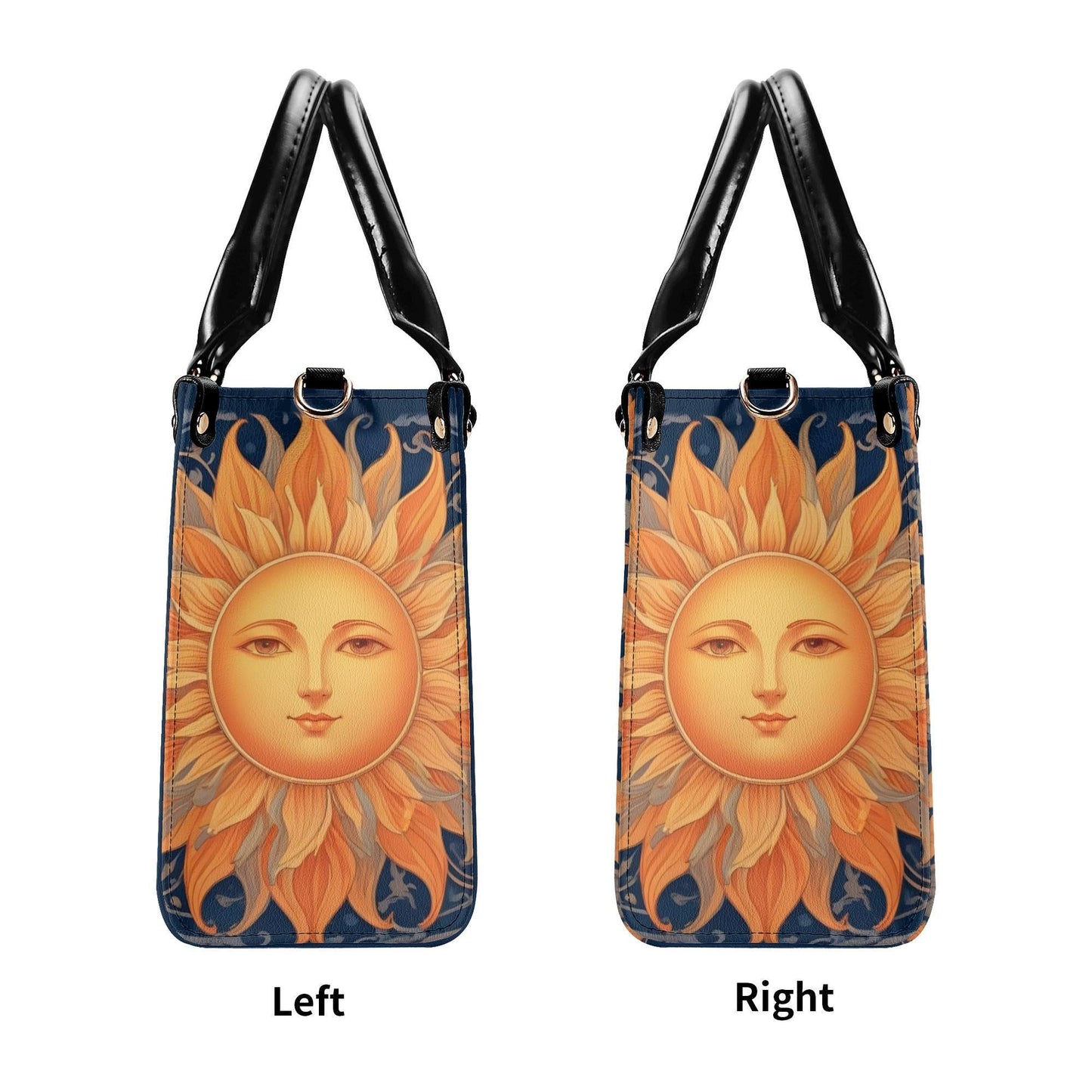 Sun Design Crossbody Bag - Unique Vegan Leather Purse, Luxury Nature-Inspired Gift for Women