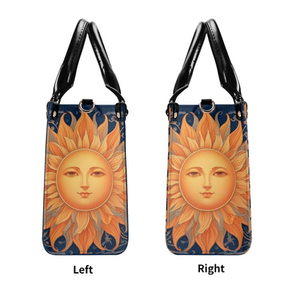 Sun Design Crossbody Bag - Unique Vegan Leather Purse, Luxury Nature-Inspired Gift for Women