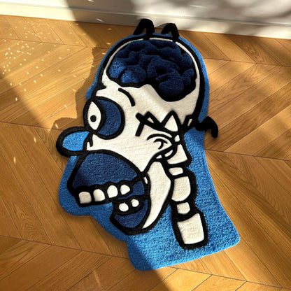 3D Tufted Homer Skeleton Rug: Cartoon Lover Gift