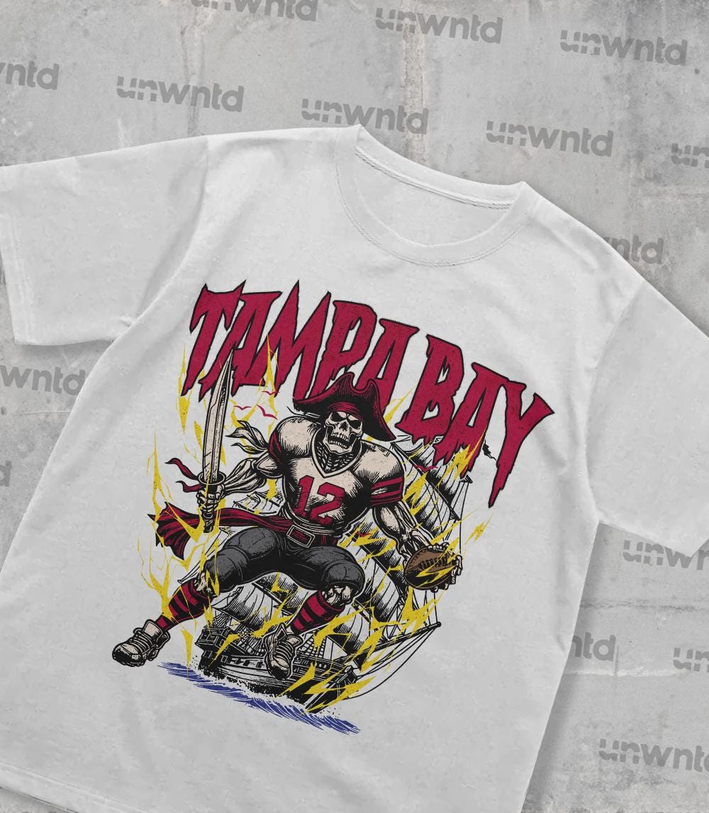 Tampa Bay Football Shirt - Graphic Tees - Skeleton Shirt - Merch Tee - Gift Shirt - Bootleg Shirt - Skeleton Football Shirt - Buccaneers