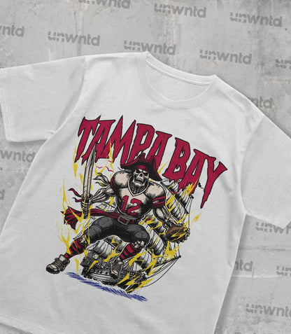 Tampa Bay Football Shirt - Graphic Tees - Skeleton Shirt - Merch Tee - Gift Shirt - Bootleg Shirt - Skeleton Football Shirt - Buccaneers
