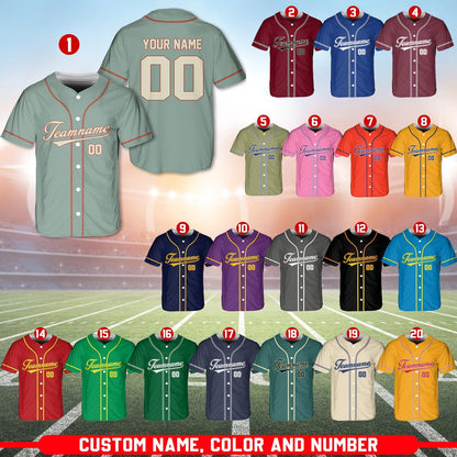 Personalized Team Name And Number Baseball Jersey, Custom Baseball Jersey Shirt, Baseball Jersey Uniform For Baseball Fans Baseball Lovers