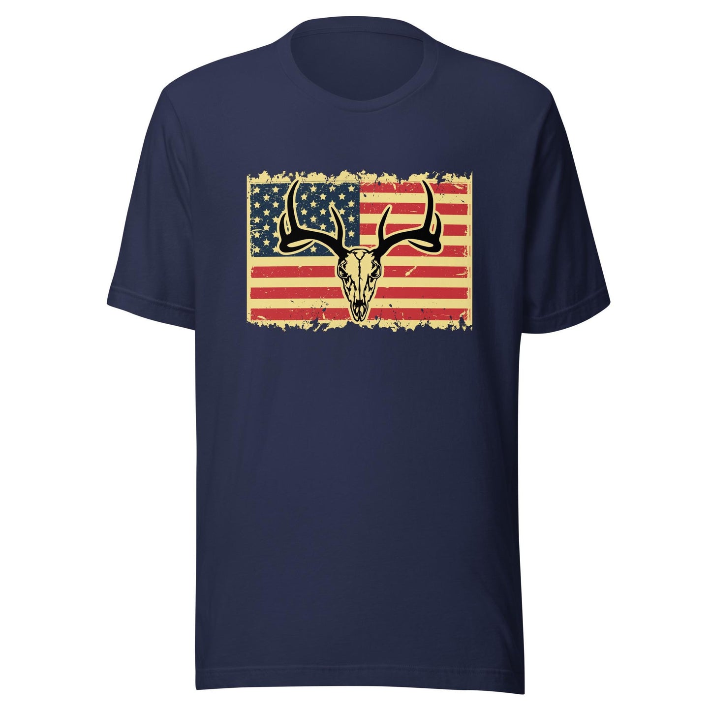 Deer skull with American flag shirt, Hunting shirt, deer hunting shirt, hunting shirt for men, gift for hunter, hunting lover gift