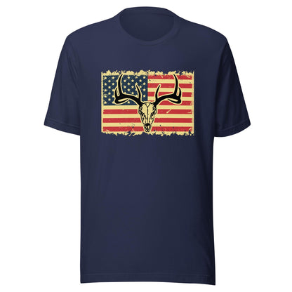 Deer skull with American flag shirt, Hunting shirt, deer hunting shirt, hunting shirt for men, gift for hunter, hunting lover gift