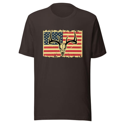 Deer skull with American flag shirt, Hunting shirt, deer hunting shirt, hunting shirt for men, gift for hunter, hunting lover gift