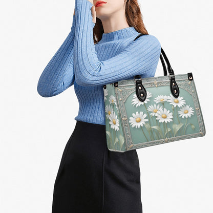 Daisies Crossbody Bag - Floral Vegan Leather Designer Purse, Unique Gift for Women