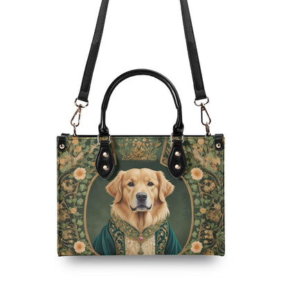 Noble Golden Retriever in Velvet Robe - Art Nouveau Regal Dog Portrait Bag Cute Crossbody Bag Unique Purse Cute Purse, Luxury Bag