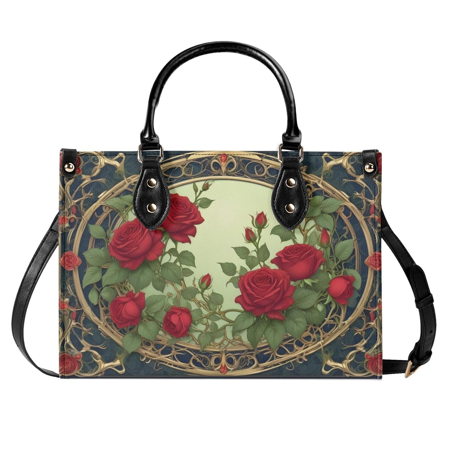Lush Roses and Vines Bag Cute Crossbody Bag Unique Purse Cute Purse, Luxury Bag Vegan Leather Bags Printed Designer Bag