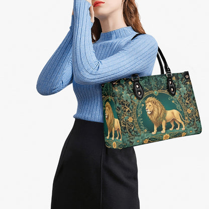 Majestic Golden Lion Crossbody Bag - Nature-Inspired Vegan Leather Designer Purse, Unique Gift for Women