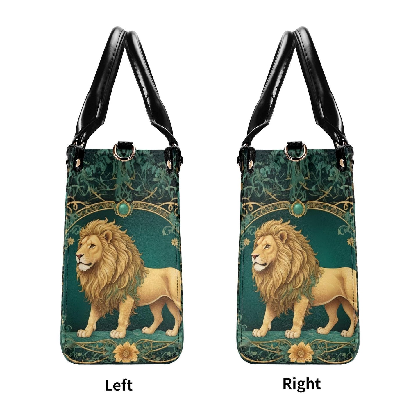 Majestic Golden Lion Crossbody Bag - Nature-Inspired Vegan Leather Designer Purse, Unique Gift for Women