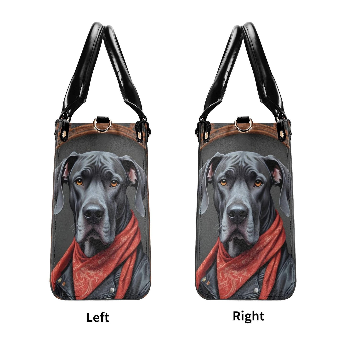 Great Dane Crossbody Bag in Leather Jacket - Stylish Vegan Leather Purse, Unique Dog Lover Gift