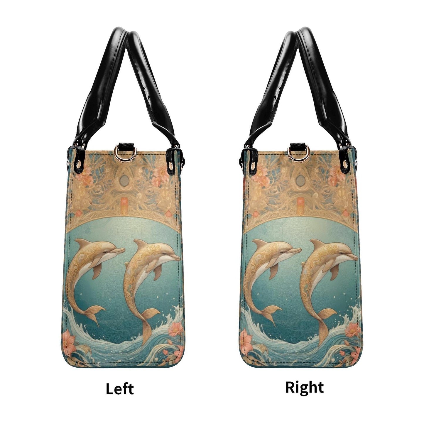 Dolphins in Art Nouveau Style Bag Cute Crossbody Bag Unique Purse Cute Purse, Luxury Bag Vegan Leather Bags Printed Designer Bag