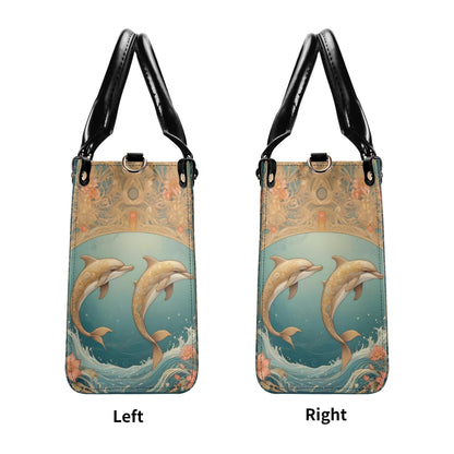 Dolphins in Art Nouveau Style Bag Cute Crossbody Bag Unique Purse Cute Purse, Luxury Bag Vegan Leather Bags Printed Designer Bag