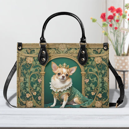 Chihuahua Art Nouveau Crossbody Bag - Royal Dog Portrait Vegan Leather Purse, Unique Gift for Dog Lovers
