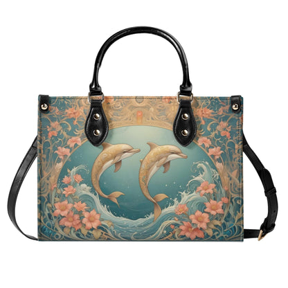 Dolphins in Art Nouveau Style Bag Cute Crossbody Bag Unique Purse Cute Purse, Luxury Bag Vegan Leather Bags Printed Designer Bag