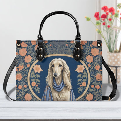 Afghan Hound in Silk Scarf Crossbody Bag - Elegant Designer Purse, Unique Dog Lover Gift