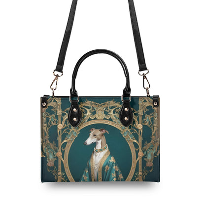 Greyhound Crossbody Bag in Silk Robe - Art Nouveau Vegan Leather Designer Purse, Unique Gift for Women