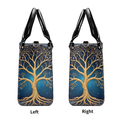 Cosmic Tree of Life Crossbody Bag - Mystical Art Nouveau Vegan Leather Purse, Unique Gift for Women