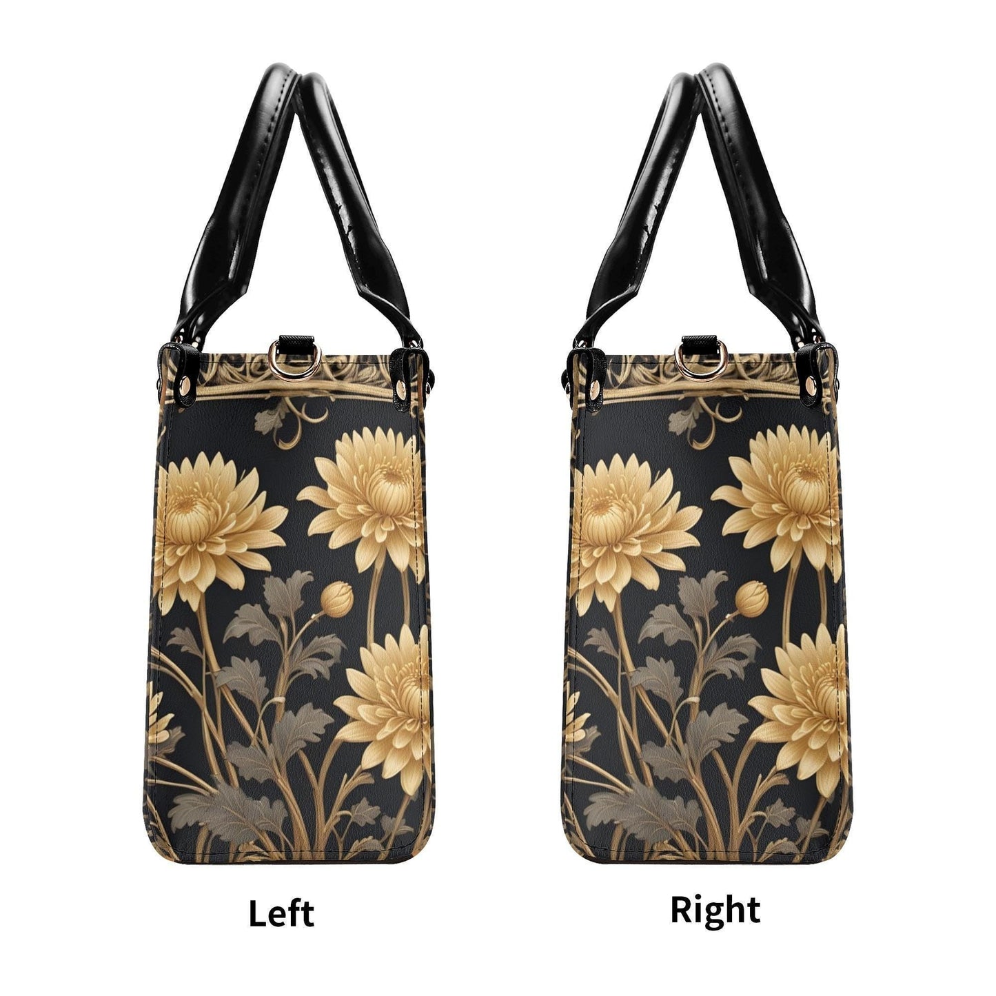 Golden Chrysanthemums Bag Cute Crossbody Bag Unique Purse Cute Purse, Luxury Bag Vegan Leather Bags Printed Designer Bag