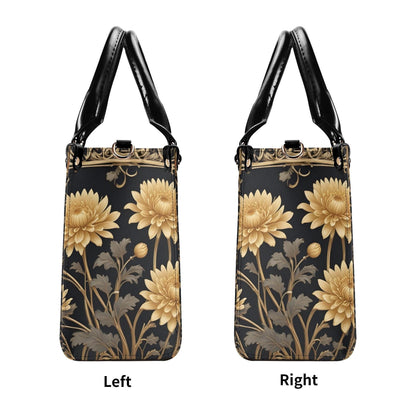 Golden Chrysanthemums Bag Cute Crossbody Bag Unique Purse Cute Purse, Luxury Bag Vegan Leather Bags Printed Designer Bag