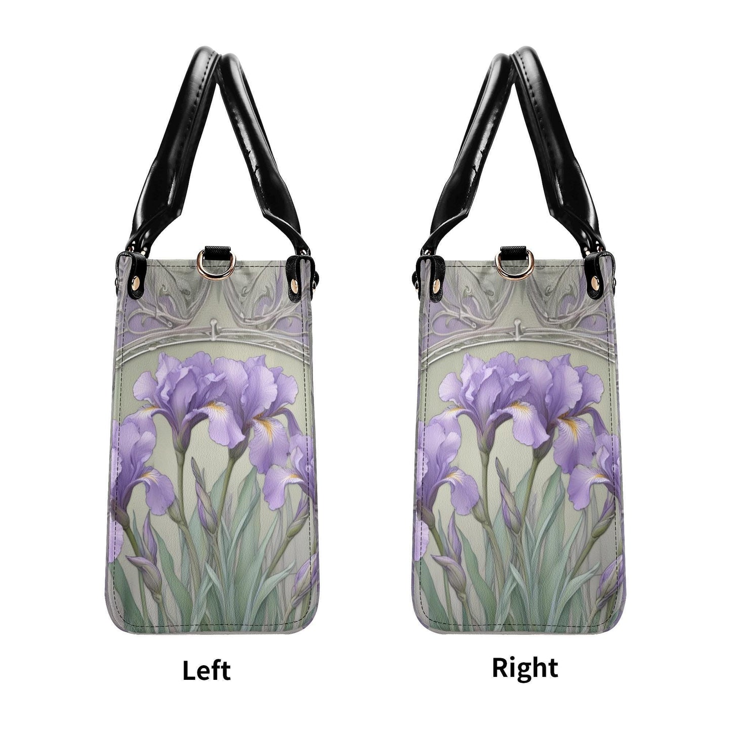 Ethereal Irises Crossbody Bag in Lavender Mist - Vegan Leather Floral Purse, Unique Gift for Women