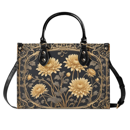 Golden Chrysanthemums Bag Cute Crossbody Bag Unique Purse Cute Purse, Luxury Bag Vegan Leather Bags Printed Designer Bag