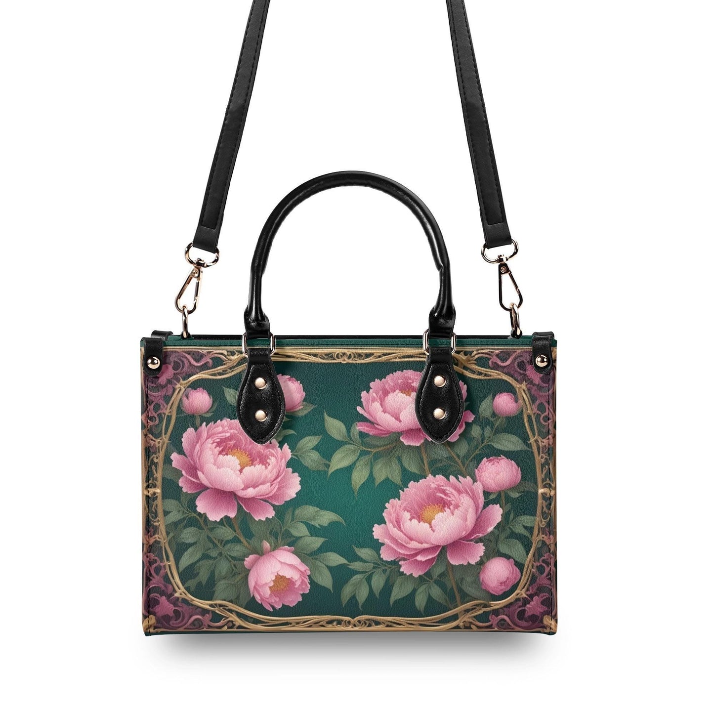 Enchanted Peonies Bag Cute Crossbody Bag Unique Purse Cute Purse, Luxury Bag Vegan Leather Bags Printed Designer Bag