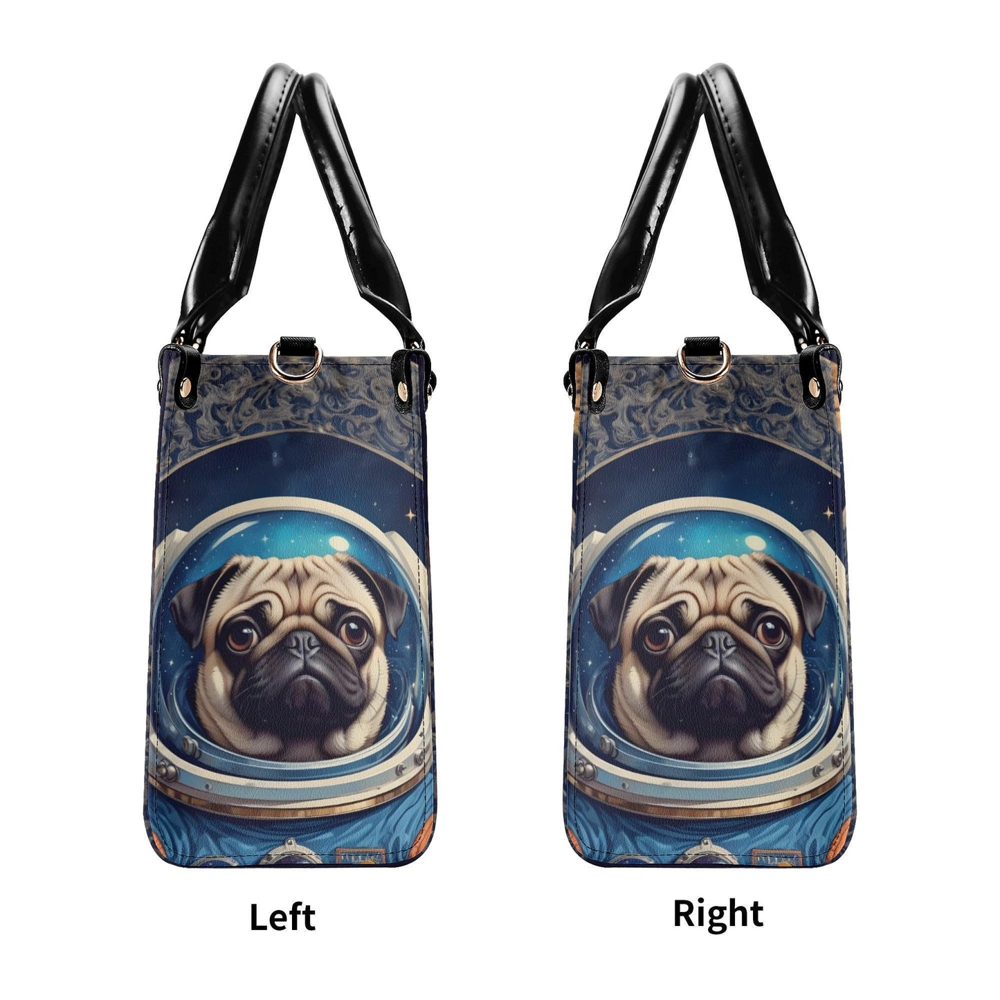 Pug Astronaut Bag Cute Crossbody Bag Unique Purse Cute Purse, Luxury Bag Vegan Leather Bags Printed Designer Bag