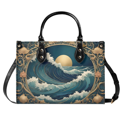 Ocean Waves Crossbody Bag - Nature-Inspired Vegan Leather Designer Purse, Unique Gift for Women