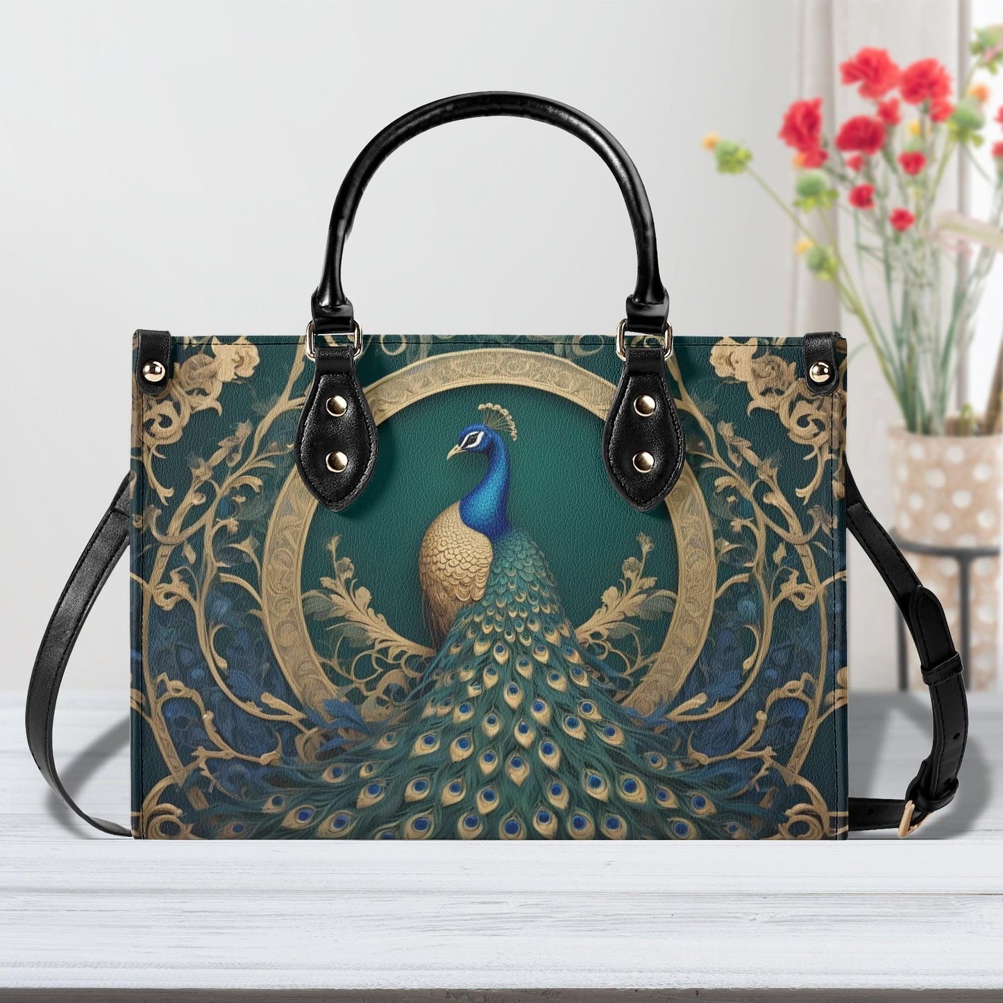 Majestic Peacock Bag Cute Crossbody Bag Unique Purse Cute Purse, Luxury Bag Vegan Leather Bags Printed Designer Bag