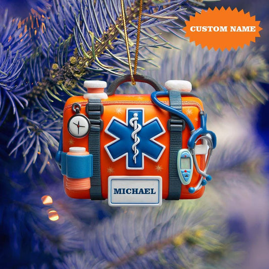 Personalized EMS Emt Paramedic Christmas Ornament, Emergency Paramedic Xmas Ornament, Christmas Gift