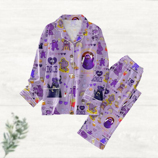 Christmas Grimace Pajamas Set, Mcdonald Pajamas Family, Funny Christmas Vacation Pyjamas, Christmas Pajamas For Party, Gift For Fan