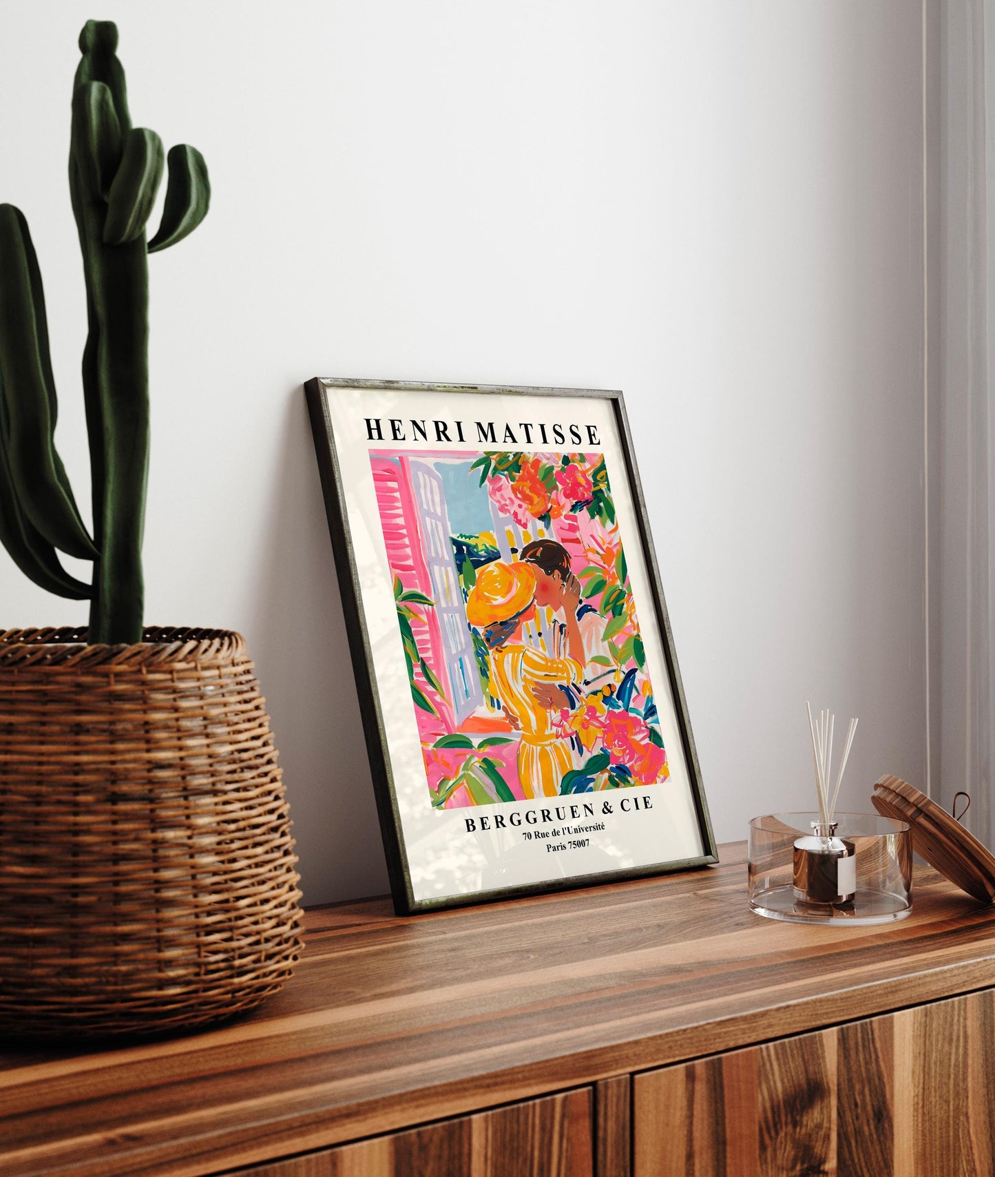 Henri Matisse Inspired Couple Kissing Art Print: Romantic Summer Decor