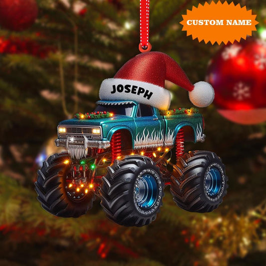 Personalized Monster Truck Christmas Ornament, Truck Ornament, Xmas Ornament, Christmas Gift